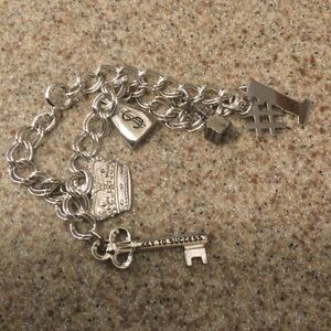 Silver-tone Number 1 Charm Chain Bracelet - Women Jewelry